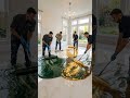 Luxury Green & Gold Metallic Epoxy Floor | Satisfying Marble Floor Transformation | 8K