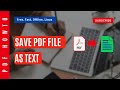 How to save PDF file as text | extract text from PDF file #pdf #pdfhowto #savepdfastext #pdftotext