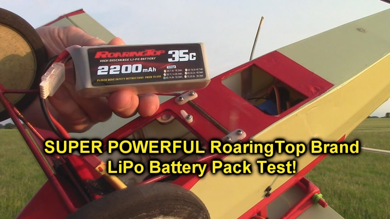 TEST FLIGHT RoaringTop LiPo Battery Pack 35C 2200mAh 4S 14.8V with Deans Plug