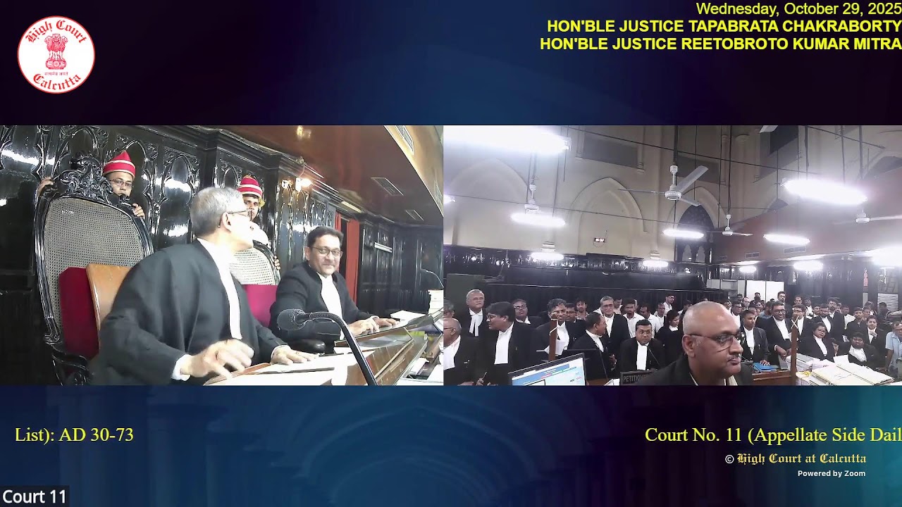 29 October 2025 | Court No. 11 | Live Streaming of the Court proceedings.