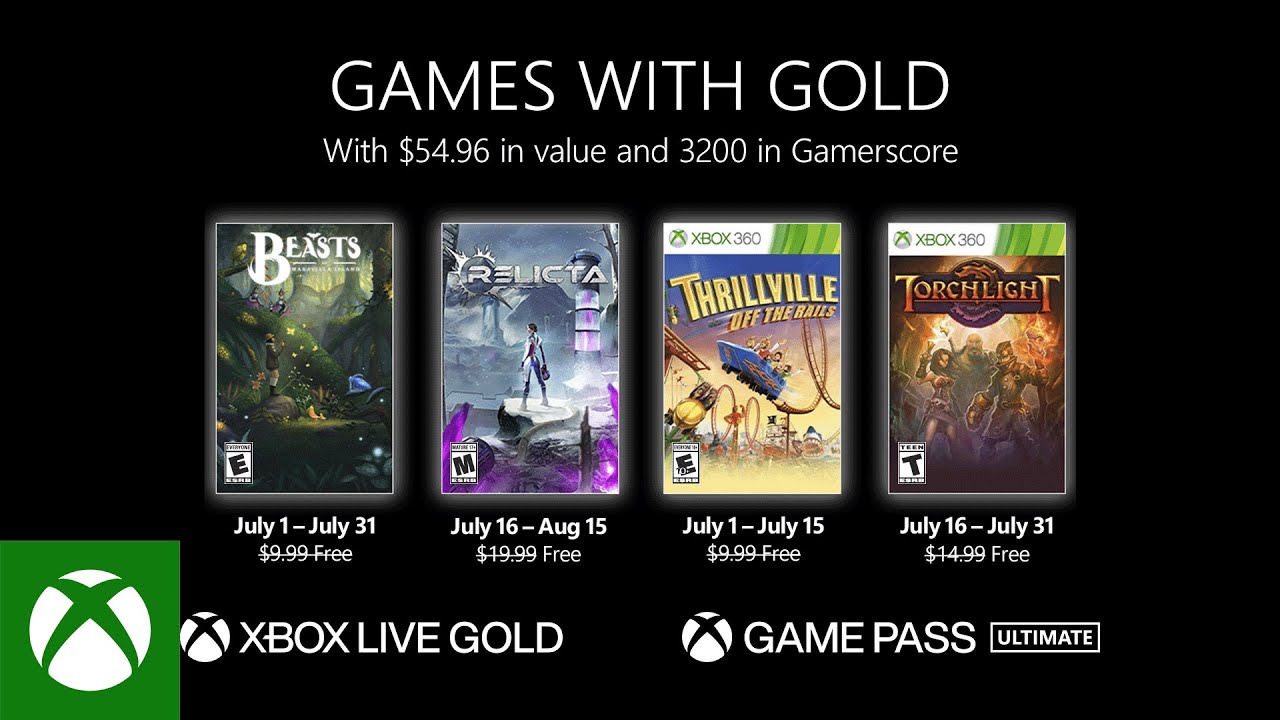 periodieke nakoming ongerustheid Xbox - July 2022 Games with Gold - YouTube