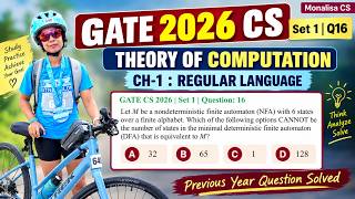 Full GATE CS 2026 | Set 1 | Question: 16 Let 𝑀 be a nondeterministic finite automaton (NFA) with 6 states Update