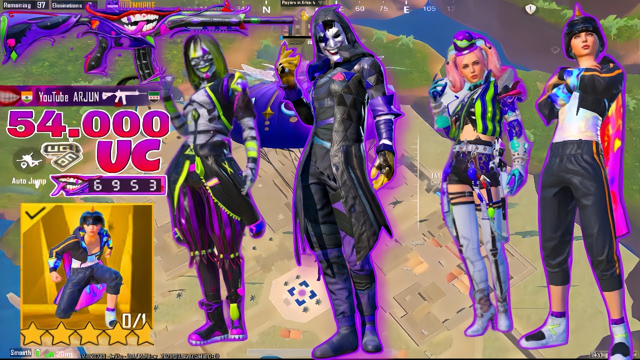 54.000UC🤯FOR ALL OUTFITS JOKER W/M4 joker GAMEPLAY🔥SAMUNG,A7,A8,J4,15,J6,17,J2,XS,A3,A4,A5,A6