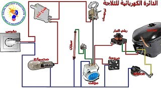 الدائرة الكهربائية للثلاجة - circuit electrique d'un refrigerateur