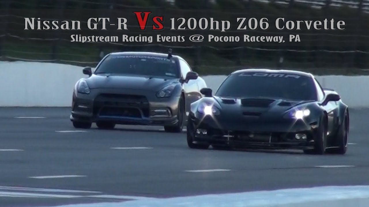 Nissan GT R Vs 1200hp Z06 Corvette roll race