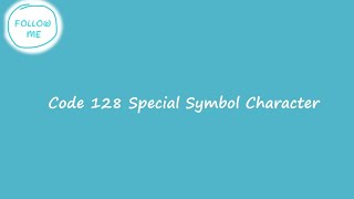 Code 128 Special Characters