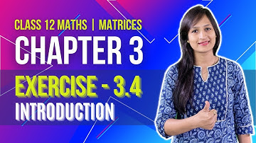 Class 12 Maths Chapter 3, Exercise 3.4 (Introduction) | Matrices
