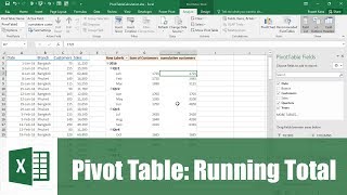 สอน Excel Pivot Table: การหาค่าผลรวมสะสมแยกตามกลุ่มข้อมูล (Running total)