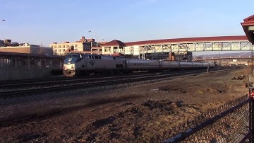Amtrak Passenger Train boarding in Altoona Pennsylvania