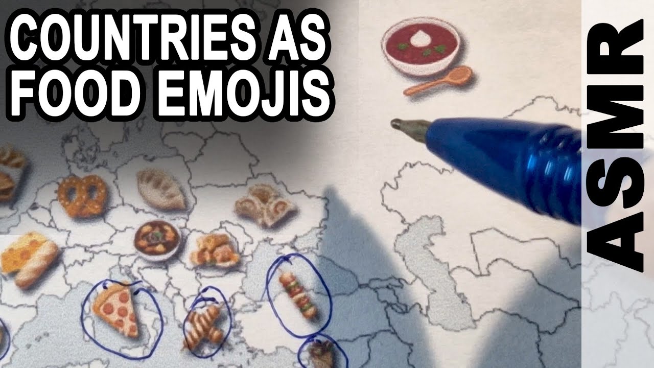 ASMR: If Countries Were Food Emojis 🍕🍟🥟 | They Would Taste Like This 🥩🍣 [ASMR Drawing + Whispering]