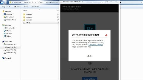 There seems to be a problem with the downloaded file(s). For troubleshooting tips, (Error Code: 72)