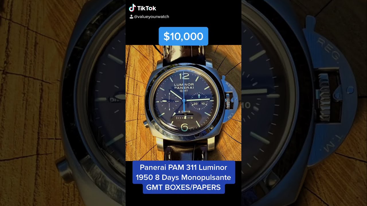 For Sale: Panerai PAM 311 Luminor 1950 8 Days Monopulsante GMT BOXES/PAPERS