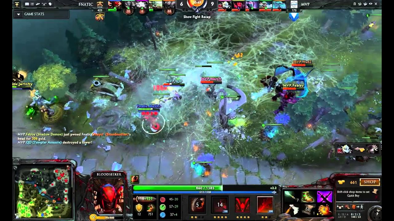 Fnatic.MuShi Of BloodSeeker Got IMBA Tripple Kill By Battle