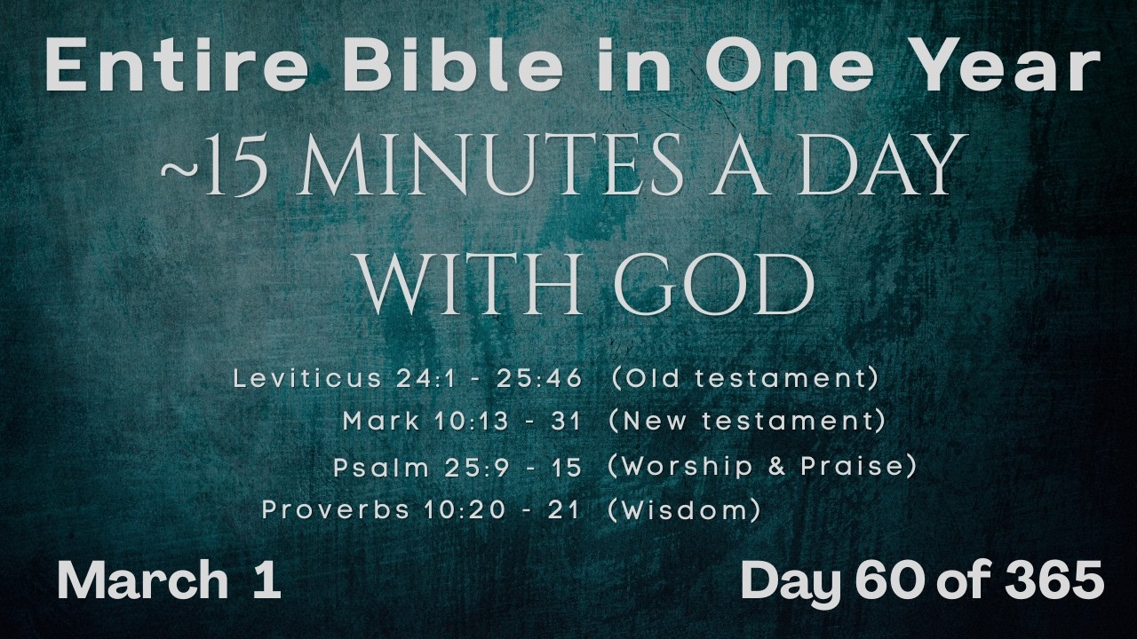 March 1 - Entire Bible in One Year (~15 min/day audio) | Bible Global 365