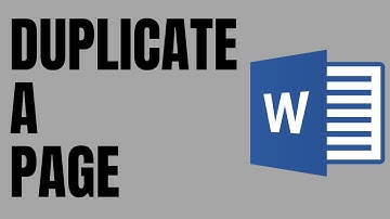 How to Duplicate a Page in Word