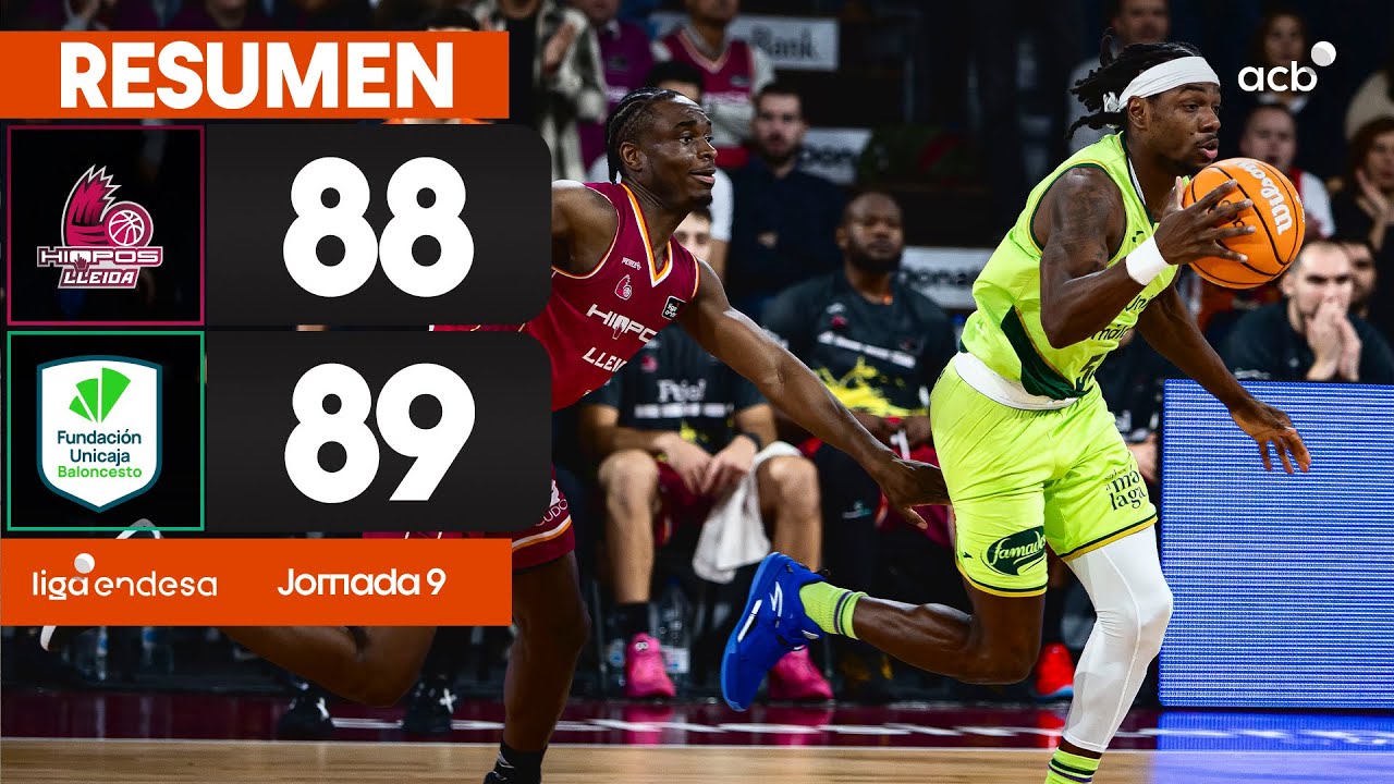 Hiopos Lleida - Unicaja (88-89) RESUMEN | Liga Endesa 2025-26