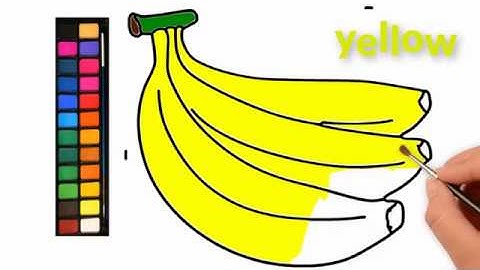 Vẽ và tô màu quả chuối | Học phát âm màu sắc tiếng anh | Draw and color the banana