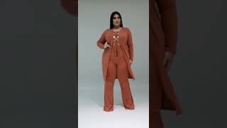 Plus Size Fashion - Split Seconds Pant Set