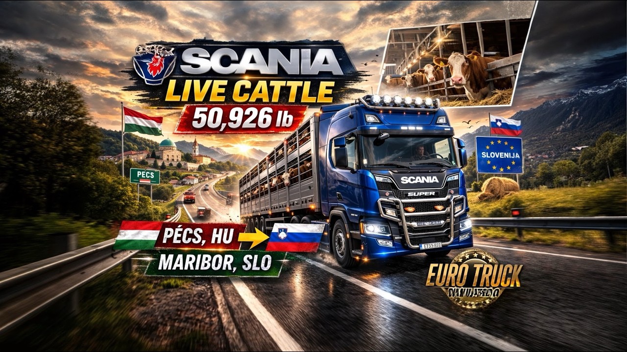 SCANIA Live Cattle 50,926 lb PecsH Maribor SLO Euro Truck Simulator 2