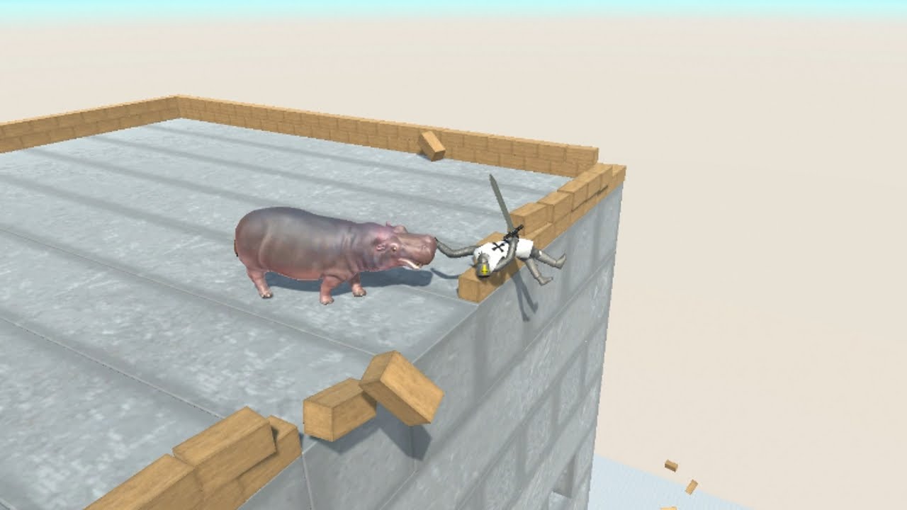 Updated HIPPOPOTAMUS Full Angle Attack on Wobbly City vs ALL UNITS Animal Revolt Battle Simulator
