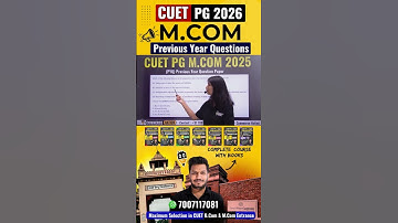 CUET PG M.Com 2026 | Previous Year Question Paper join batch #cuetpg2026 #cuetpgmcom2026 #mcom