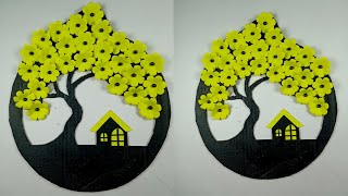 Paper flower tree wall decoration| Paper craft | Paper tree Wallmate | Paper flower wall hanging
