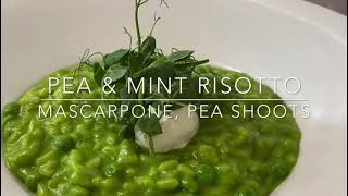 Pea & Mint Risotto, Mascarpone, Pea Shoots