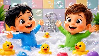 Bubble Bath Fun 🛁🫧 | Cute Baby Boys Bath Time Song | Kids Cartoon Video for Children
