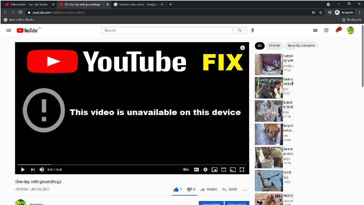 Fix видео. Youtube Fix. Youtube unavailable. Ошибка ютуб. Фикс ютуб проверка.