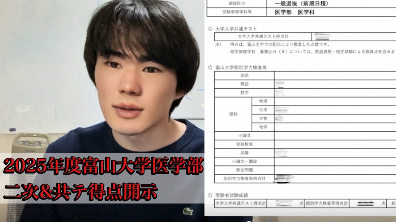 富山大学　医学部編入試験　模擬試験10回分 2025 University of Toyama School of Medicine Entrance Exam Scores