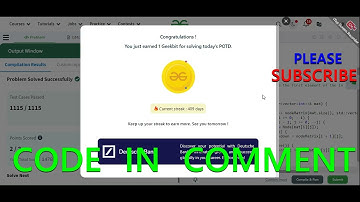 GFG POTD 09/10/2024 IN C++ MOST IMPORTANT INFORMATION | CODE IN COMMENT #geeksforgeeks #gfg #potd