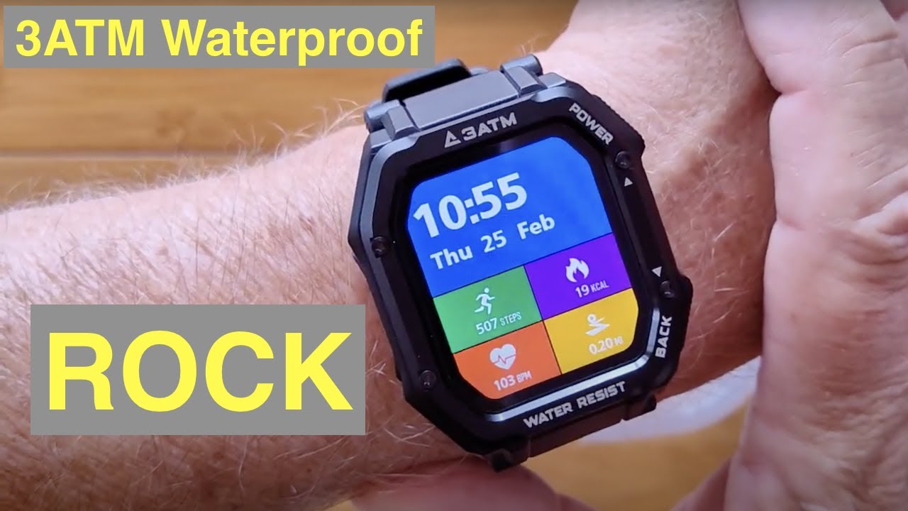 KOSPET ROCK 3ATM Waterproof Swimming Health/Fitness Smartwatch: Unboxing and 1st Look - YouTube