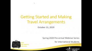 Spring 2020 ISSS Pre-arrival Webinar: Getting Started (Presentation)