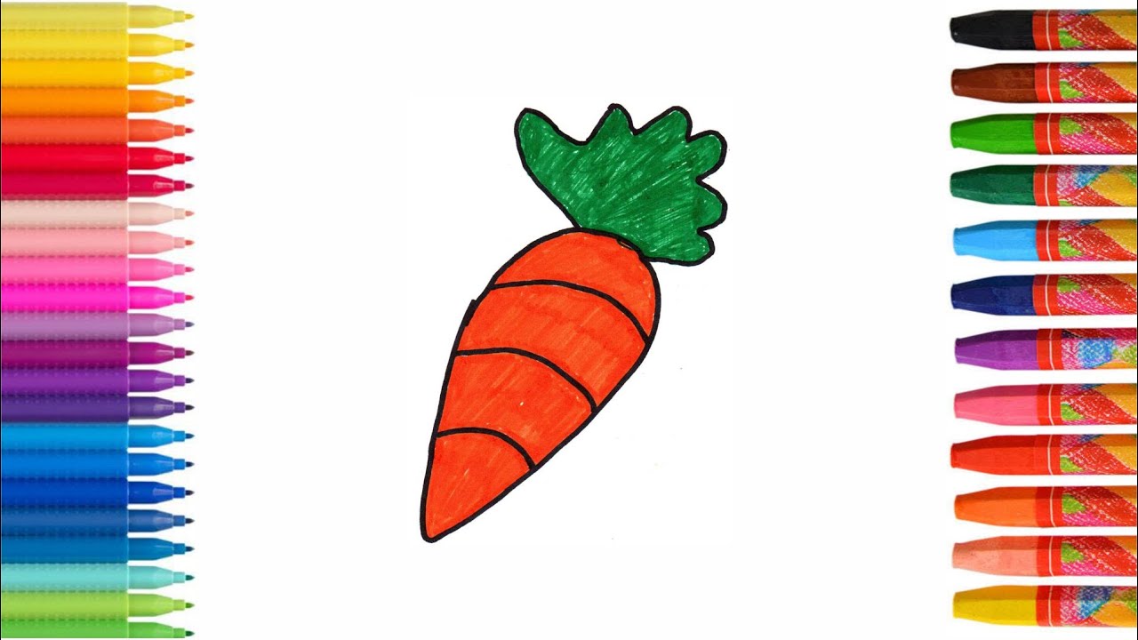 Carrot drawing simple | Carrot drawing step by step | How to draw ...
