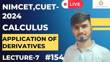 Nimcet 2024 | Cuet 2024 | Calculus | Application Of Derivatives |  Vijaypal Choudhary