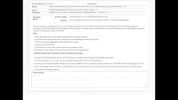 Summary of Literature 1.3.5.A 5th ELA