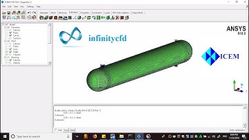 Structured mesh creation for a steam separator with two-phase determination using Ansys ICEM-CFD.