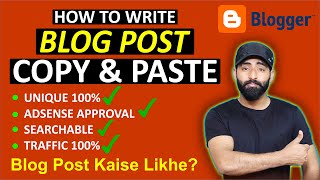Copy & Paste Blog Post || How to Write Blog Post - Uique Article screenshot 1