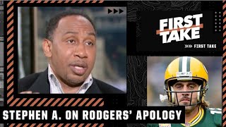 Stephen A. explains why he takes issue with Aaron Rodgers’ apology | First Take