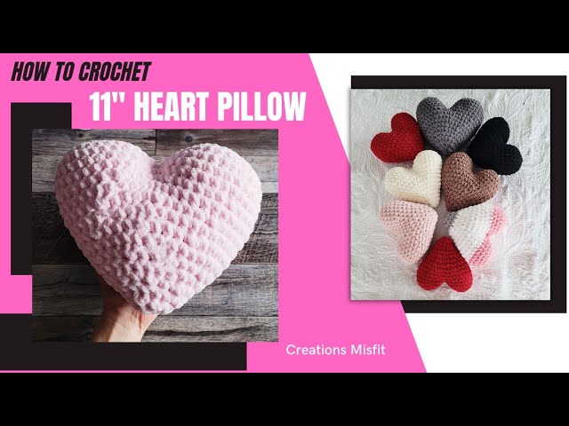 tutorial cuscino cuore uncinetto,crochet heart pillow 