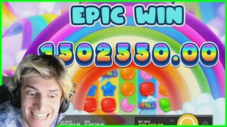 XQC HUMUNGOUS 1.5M WIN ON DOUBLE RAINBOW!! (WARLORD)