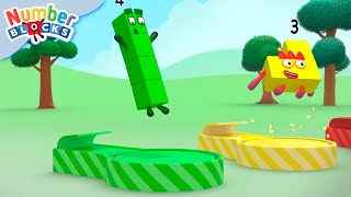 stampoline firework sums learn count kids numberblocks