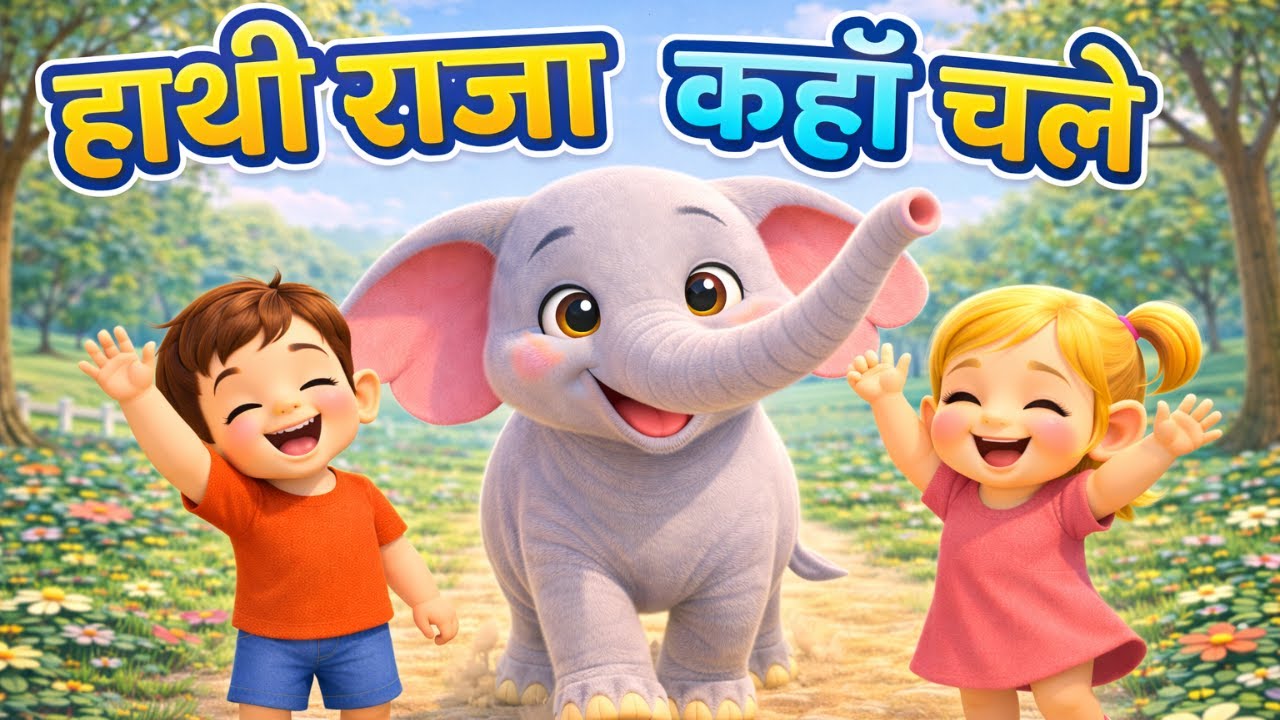 Hatti Raja Kahan Chale  हाथी राजा कहाँ चले 🐘 Hindi Rhymes  | Elephant Song for Kids | Nursery Rhymes