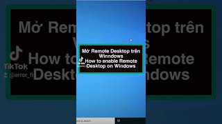 kích hoạt remote desktop trên windows - How to enable remote desktop on windows #shorts