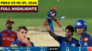 PBKS vs MI IPL 2026 Full Match Highlights | PUNJAB vs MUMBAI IPL 2026 Full Highlights