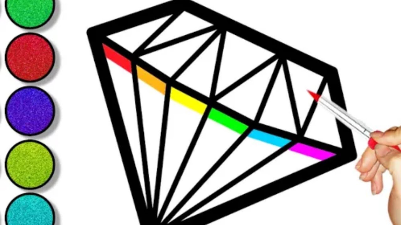 Diamond Drawing, Painting &amp; Coloring For Kids And Toddlers | Easy ...