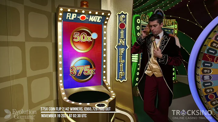 Crazy Time 25x Multiplier 375x Coin Flip!! BIG win!!😱🤑