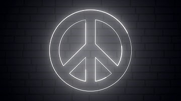 Peace icon Neon Looped Animated Lines Background by Motion Made