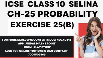 ICSE Class 10 Math | Selina Ch-25 Probability | Exercise 25(B) Solution