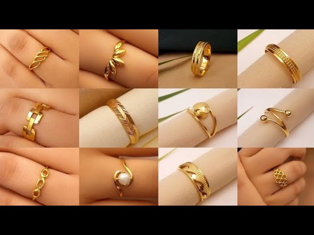 Latest Lightweight Gold Ring Collection | Fabulous Daily Wear Gold Ring  Designs For Girls /Ladies - YouTube
